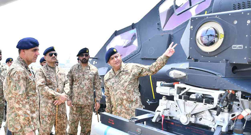 Field Marshal Asim Munir reviews Z-10 ME at Multan Garrison